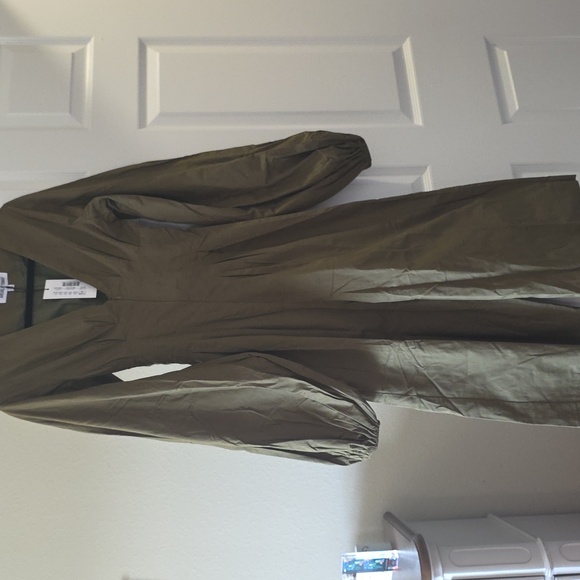 Andrea Iyamah Khaki Jumpsuit with Balloon Sleeves - Picture 2 of 7